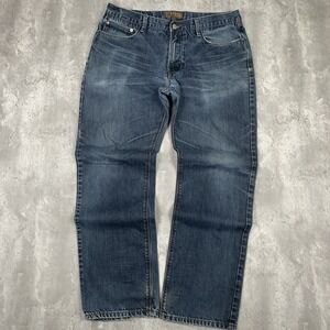Blue Pronto Uomo Jeans Mens 36x30 Straight Leg 5-Pocket Cotton Denim Baggy Wide